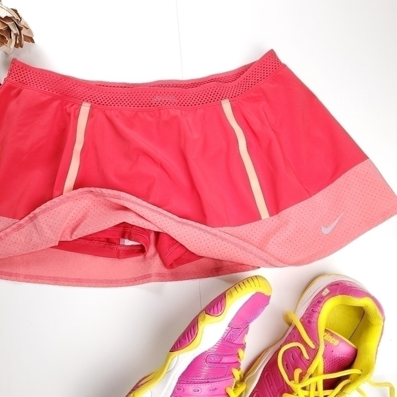 New NIKE Peach Coral Pink Golf Tennis Skirt Size 14 - Picture 9 of 13